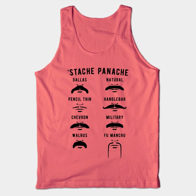 Moustache Chart "'Stache Panache" Moustache Wearers, Hipster, Barber Movember Gift Tank Top by SeaLAD